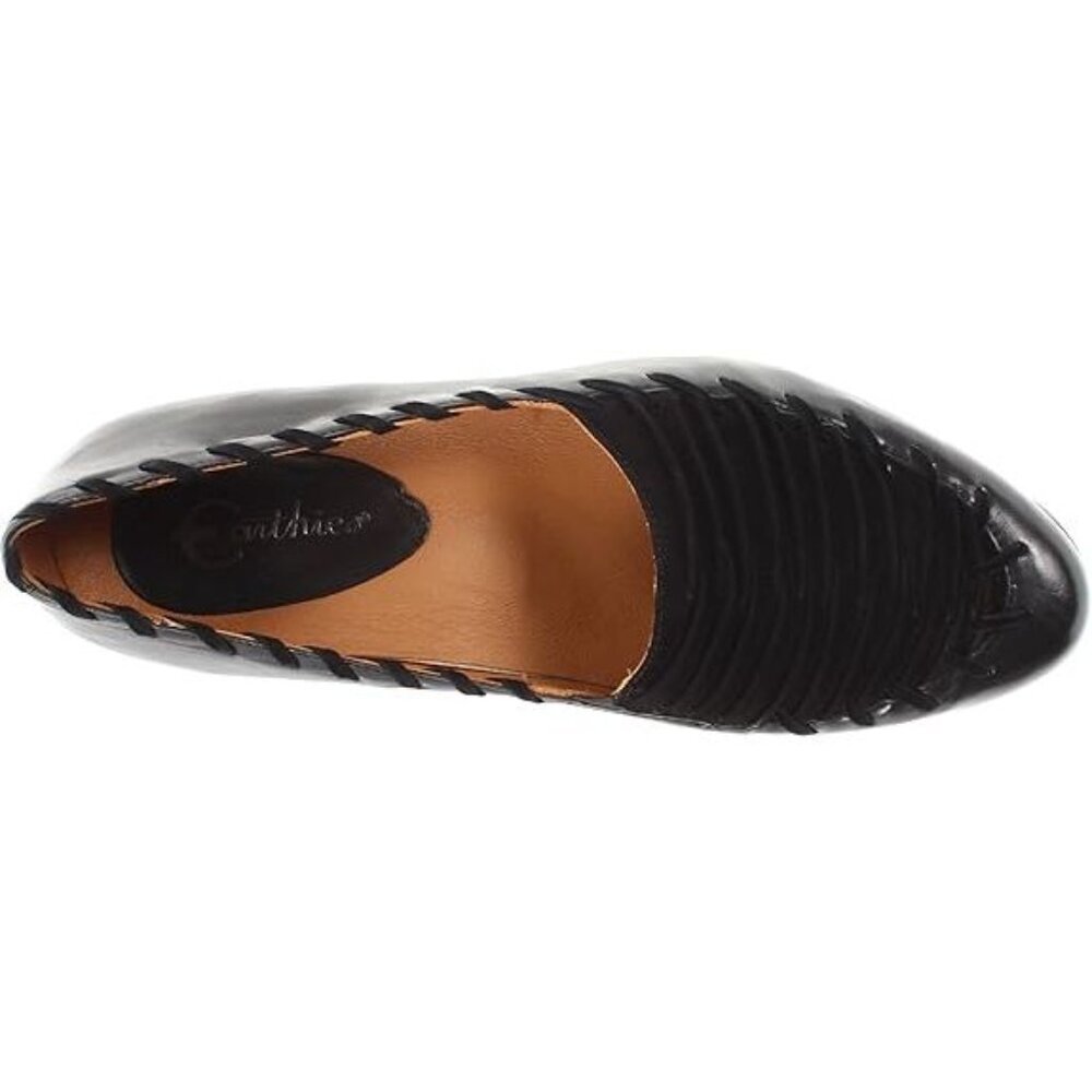 NEW Earthies Women Fontana Black Gathered Slip On Pointed Loafer Dress Shoes - Picture 6 of 7